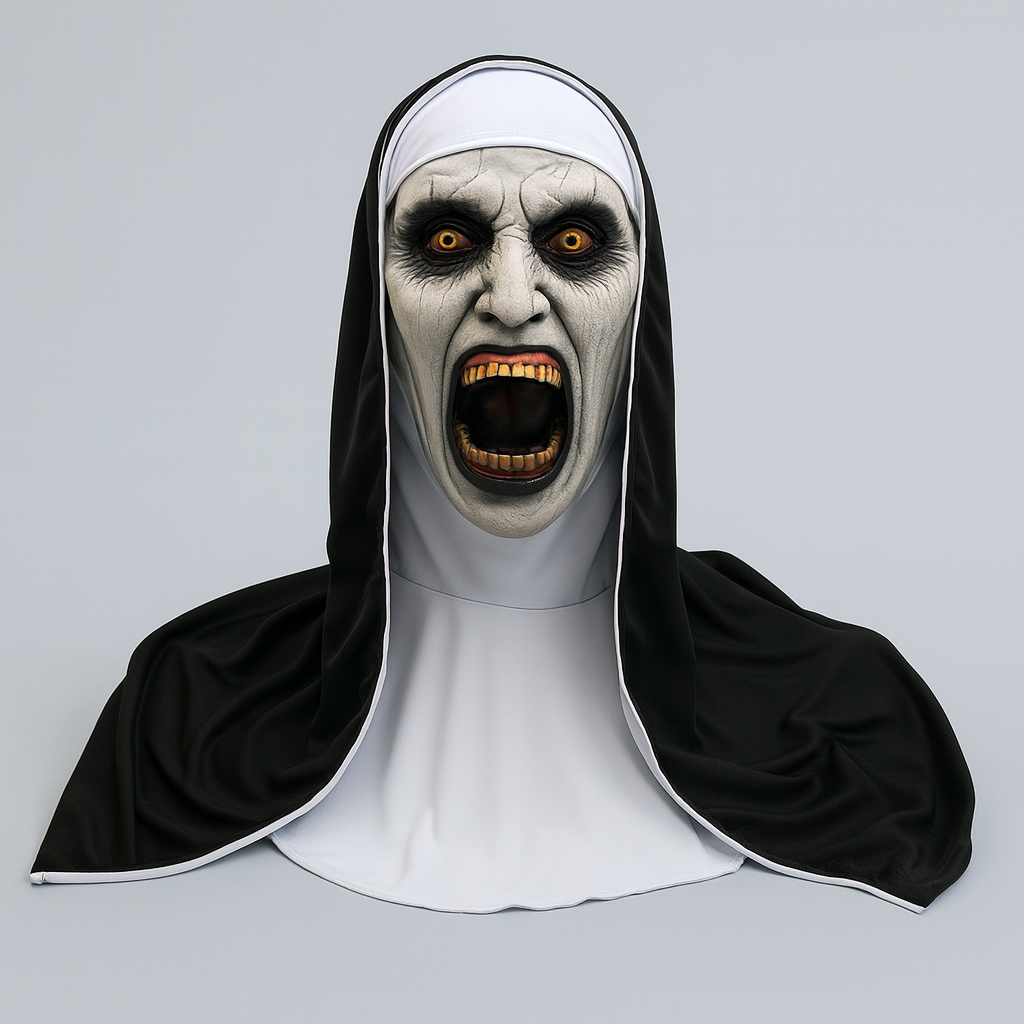 Masque de Nonne Effrayant en Latex – Halloween