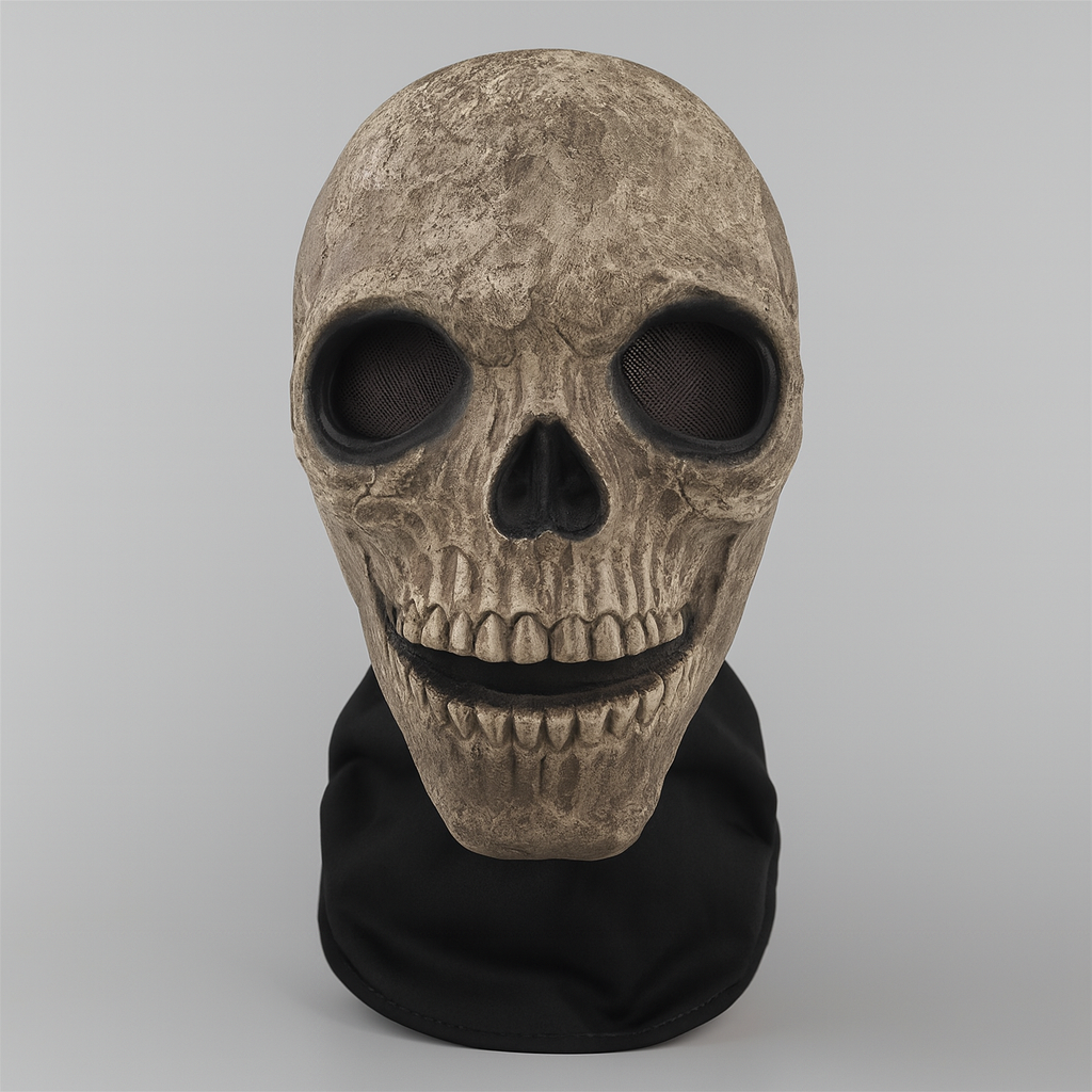 Masque Fantôme avec Coiffe Crâne – Halloween