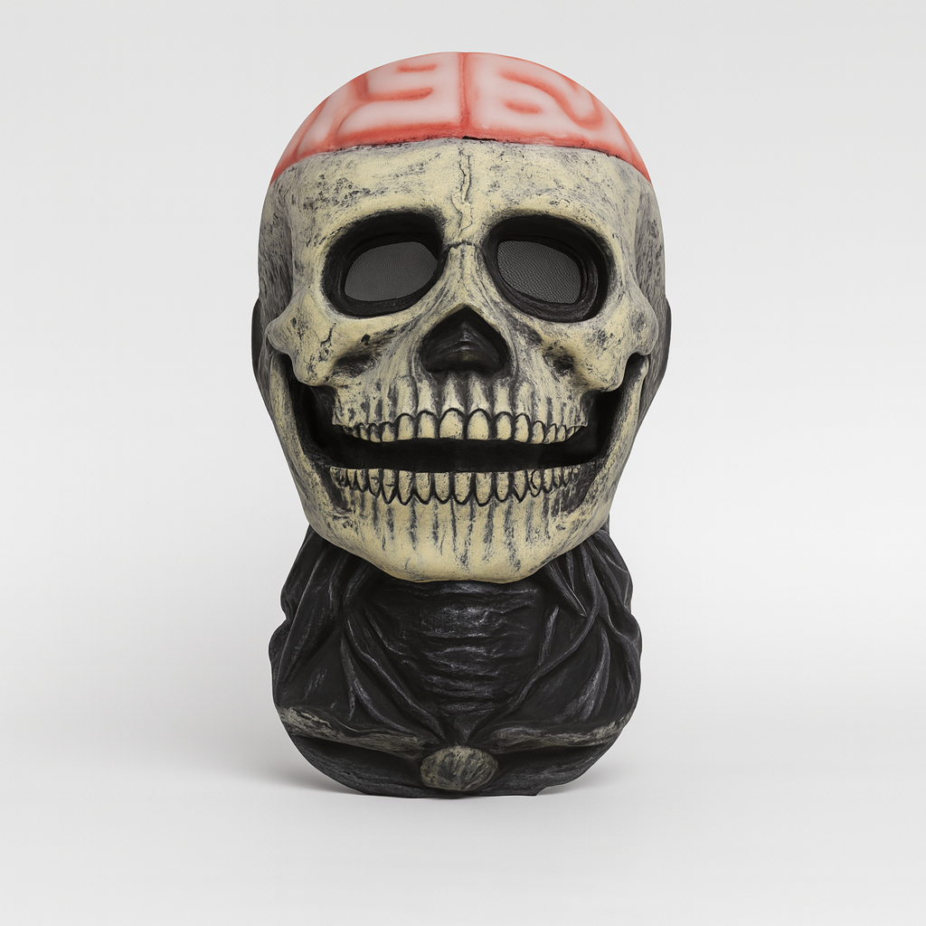 Masque Fantôme avec Coiffe Crâne – Halloween