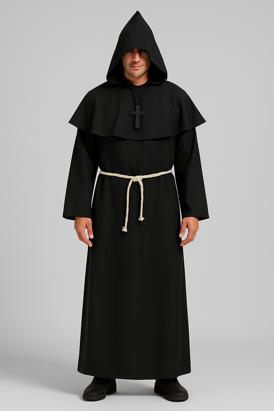 Robe de Sorcier Médiéval – Costume Wizard / Moine Halloween