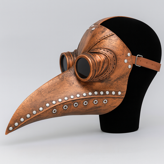 Masque de Médecin de la Peste en Caoutchouc Noir – Steampunk Halloween